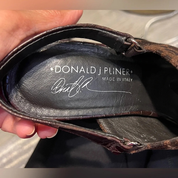 Donald J Pliner brown sling back heels, brown animal print, size 9 N - Picture 8 of 10